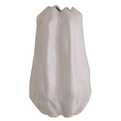 Leen Bakker - Vaas Fleurie - Off-white - 34,8x19,5x19 Cm - Stoneware - Crème#Wit - 19.5x34.8x19 Cm