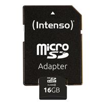Intenso 16 GB Micro SDHC-Card microSDHC-kaart 16 GB Class 4 Incl. SD-adapter - thumbnail