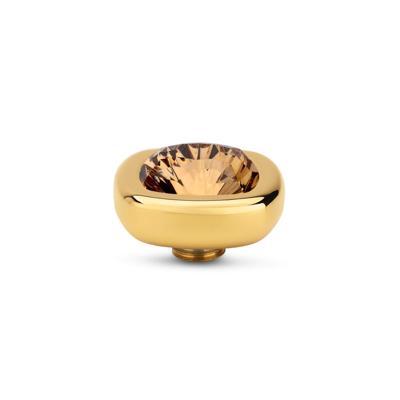 Melano Vivid Quadrate Steentje Light Colorado Topaz Goud