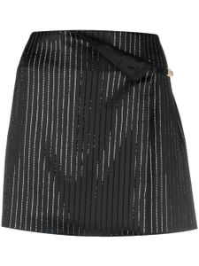 GCDS jupe Logo Clip Pinstrip à ornements strassés - Noir