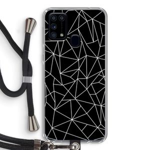 Geometrische lijnen wit: Samsung Galaxy M31 Transparant Hoesje met koord