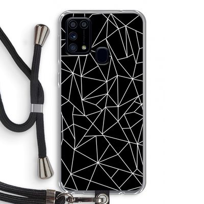 Geometrische lijnen wit: Samsung Galaxy M31 Transparant Hoesje met koord