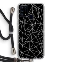 Geometrische lijnen wit: Samsung Galaxy M31 Transparant Hoesje met koord