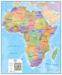 Wandkaart - Magneetbord Afrika Politiek - Africa Political, 120 x 100