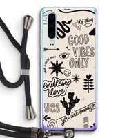 Good vibes: Huawei P30 Transparant Hoesje met koord