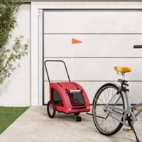 Hondenfietstrailer oxford stof en ijzer rood