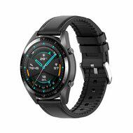 leer + siliconen bandje - Zwart - Samsung Galaxy watch 7 - 40mm & 44mm - thumbnail