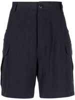 Giorgio Armani short cargo en lin à coupe ample - Bleu