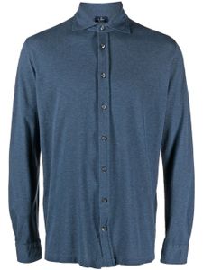 Barba chemise en coton à manches longues - Bleu