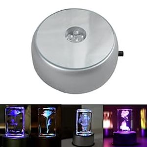 4leds lichtgevende basis licht kristalglas transparante objecten tonen laser kleurrijke ronde standaard voor cocktail Lightinthebox