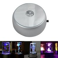 4leds lichtgevende basis licht kristalglas transparante objecten tonen laser kleurrijke ronde standaard voor cocktail Lightinthebox