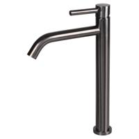 Differnz hoge kraan koud/warm - gebogen - 30.6 x 17.4 cm - gun metal