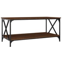 The Living Store Salontafel Bruineiken 100x50x45 cm - Klassiek design