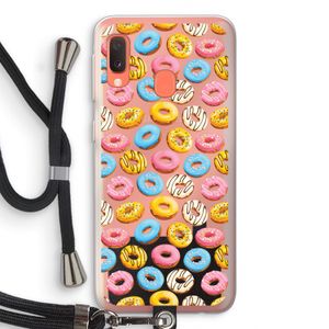 Pink donuts: Samsung Galaxy A20e Transparant Hoesje met koord