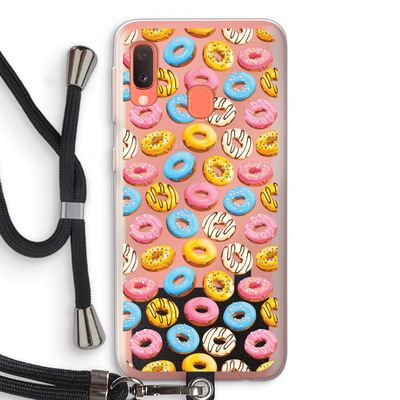 Pink donuts: Samsung Galaxy A20e Transparant Hoesje met koord
