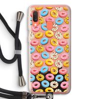 Pink donuts: Samsung Galaxy A20e Transparant Hoesje met koord