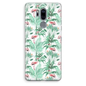 Flamingo bladeren: LG G7 Thinq Transparant Hoesje