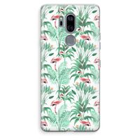 Flamingo bladeren: LG G7 Thinq Transparant Hoesje