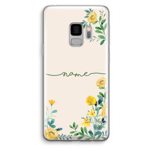 Gele bloemen: Samsung Galaxy S9 Transparant Hoesje