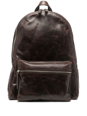 Orciani sac à dos à effet craquelé - Marron