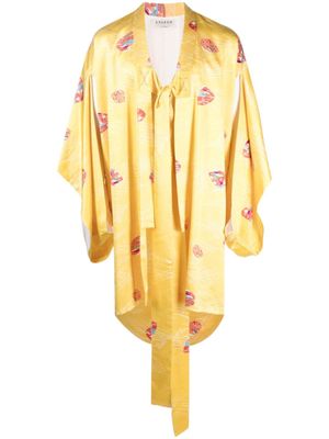 A.N.G.E.L.O. Vintage Cult manteau imprimé à manches carrées (années 1990) - Jaune
