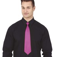 Carnaval verkleed stropdas - fuchsia roze - polyester - volwassenen/unisex   -