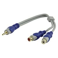 3,5mm stereojack naar 2x tulp verloopkabel deluxe - thumbnail