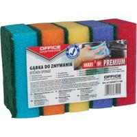 OFFICE products schuurspons, 6,2 x 9,6 cm, pak van 5 stuks in geassorteerde kleuren