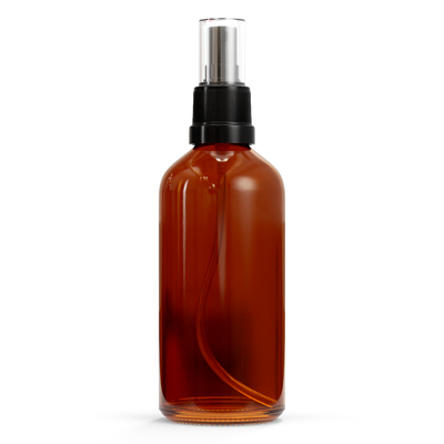 Glazen fles - Bruin (incl. varierende doppen) 100 ml (Smalle hals - DIN18) / Verstuiver