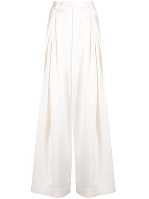 Goen.J pantalon plissé à taille haute - Blanc