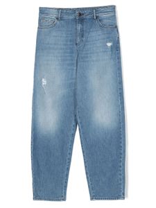 Emporio Armani Kids jean à effet usé - Bleu