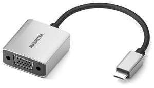 Marmitek 08370 video kabel adapter 0,15 m USB Type-C VGA (D-Sub) Aluminium, Zwart
