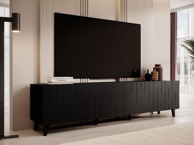 Tv-meubel BARISO 4 deuren zwart