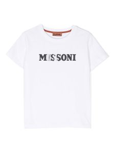 Missoni Kids t-shirt en coton à logo imprimé - Blanc