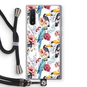 Bloemen tukan: Samsung Galaxy Note 10 Transparant Hoesje met koord