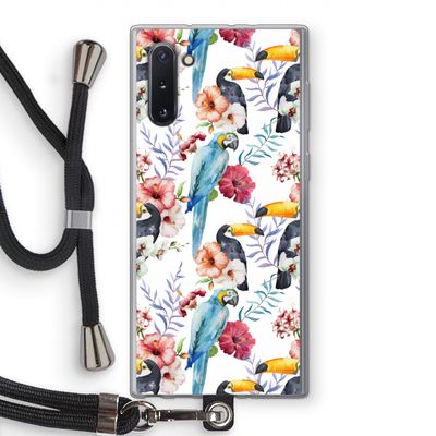 Bloemen tukan: Samsung Galaxy Note 10 Transparant Hoesje met koord