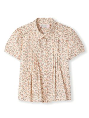 Bonpoint blouse en coton à fleurs - Tons neutres