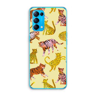 Cute Tigers and Leopards: Oppo Find X3 Lite Transparant Hoesje