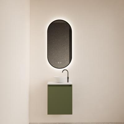 BWS Fonteinmeubel Meadow 40x50 cm Olijf Groen Incl. Topplaat Mat Wit - Fonteinmeubel Meadow 40x50 cm Olijf Groen Incl. Topplaat Mat Wit