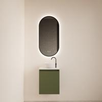 BWS Fonteinmeubel Meadow 40x50 cm Olijf Groen Incl. Topplaat Mat Wit - Fonteinmeubel Meadow 40x50 cm Olijf Groen Incl. Topplaat Mat Wit
