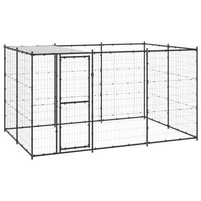 Hondenkennel met dak 7,26 m² staal
