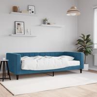 Slaapbank met matras 90x200 cm fluweel blauw
