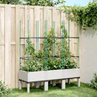 Plantenbak met latwerk 120x40x142,5 cm polypropeen wit