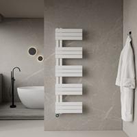 Elektrische Handdoekradiator BWS Russ Links aansluiting 755W 160x50 cm Wit