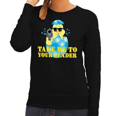 Fout paas sweater zwart take me to your leader voor dames Fout paas sweater zwart take me to your leader voor dames