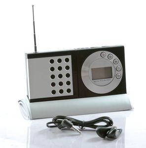 leuke digitale klokradio in standaard en headset
