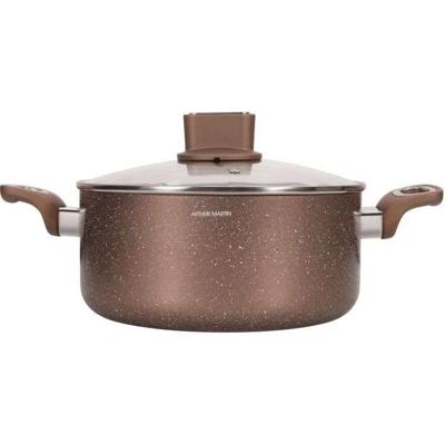 Voorraadpot - ARTHUR MARTIN - AM5531 - 28 cm met glazen deksel - Aluminium - Alle warmtebronnen inclusief inductie