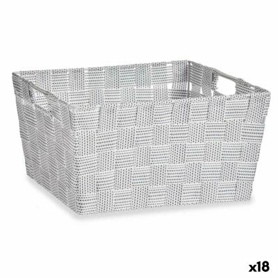 Veelzijdige mand Wit Stof 30,4 x 14 x 20 cm (18 Stuks)