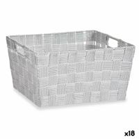 Veelzijdige mand Wit Stof 30,4 x 14 x 20 cm (18 Stuks)