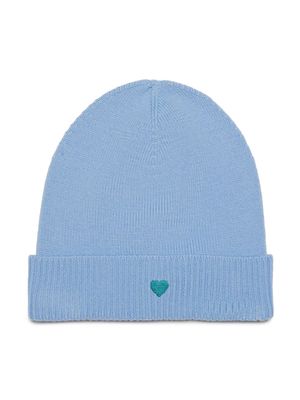 MAX&Co. Kids bonnet en laine à cœurs brodés - Bleu